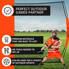 Lacrosse Backstop 12 x 9 Feet Lacrosse Net, Baseball Softball Practice, Perfect Training Net, Soccer Net, Basketball Net, Baseball Net, Pitching Net, Softball Net W/Bag 12x9 Feet 10 x 20 ft U1