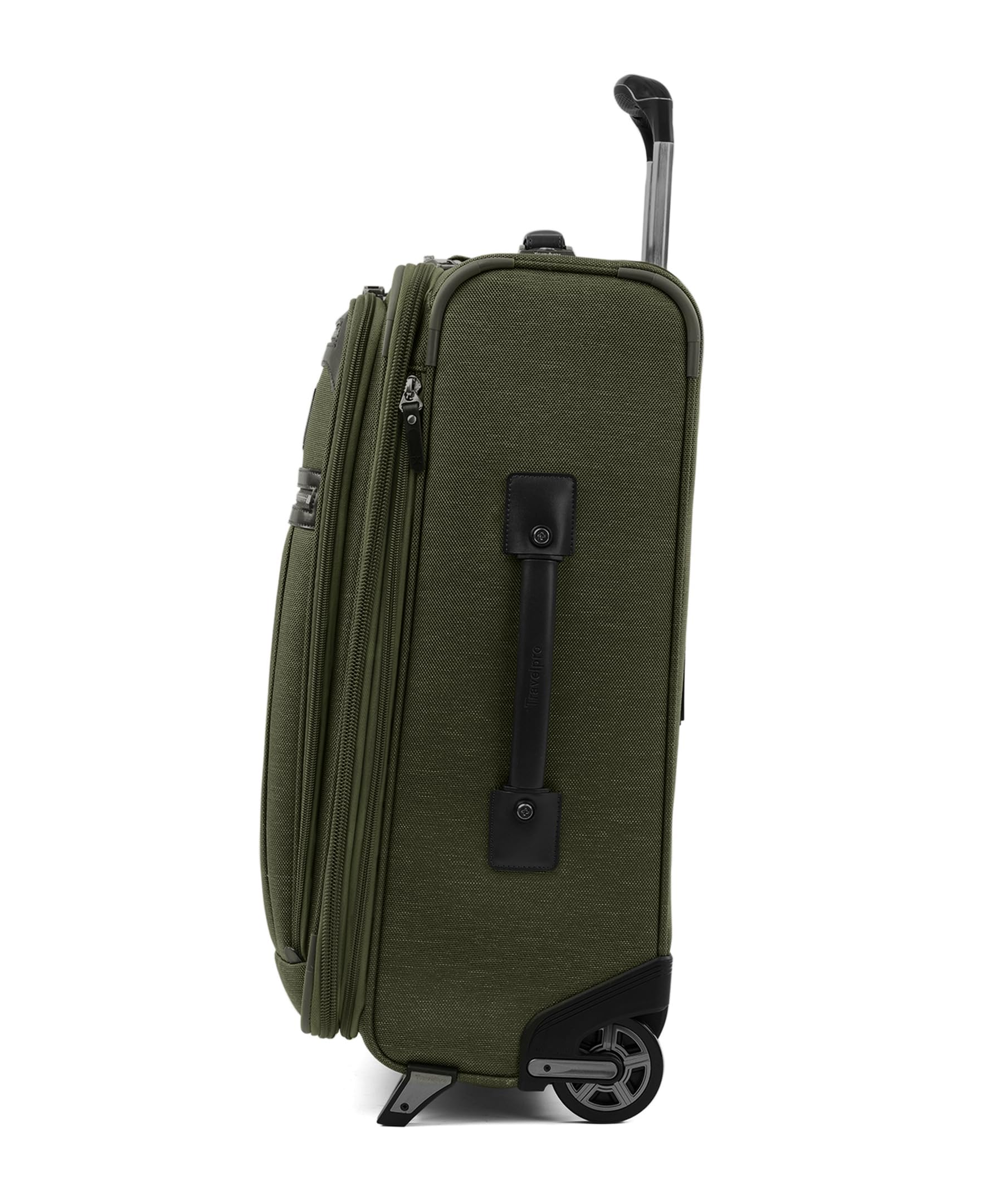 Travelpro Platinum Elite Softside Expandable Carry on Luggage, 2 Wheel Upright Suitcase, USB Port, Men and Women, Pilot Green, Carry On 22-Inch Pilot Green Carry-On 22-Inch U1
