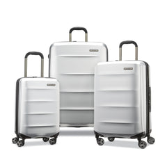 Samsonite Octiv Lightweight Hardshell 3-Piece Luggage Set (20/24/28) - Durable & Impact Resistant, 360° Aero Trac Spinner Wheels, Adjustable Telescopic Handle, Expandable, TSA Approved Lock - Silver Aluminum Silver 3-Piece Set (20/24/28) U1