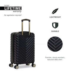 Kenneth Cole REACTION Madison Square Lightweight Hardside Chevron Expandable Spinner Luggage, Black, 20-Inch Carry On Black 20-Inch Carry On U1