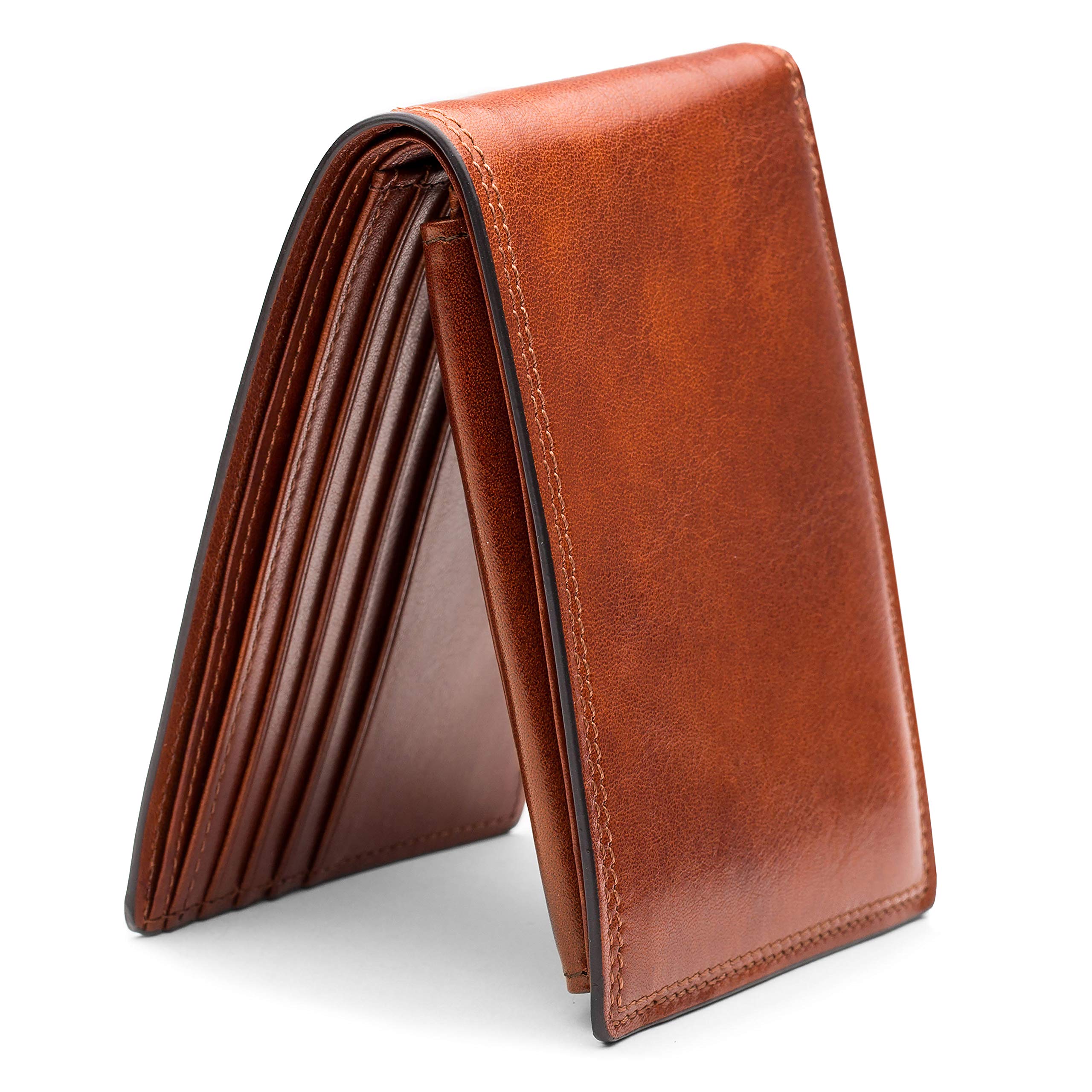 Bosca Men's Wallet, Dolce Leather Credit Wallet with I.D. Passcase ( Amber , One Size ) Amber One Size U1