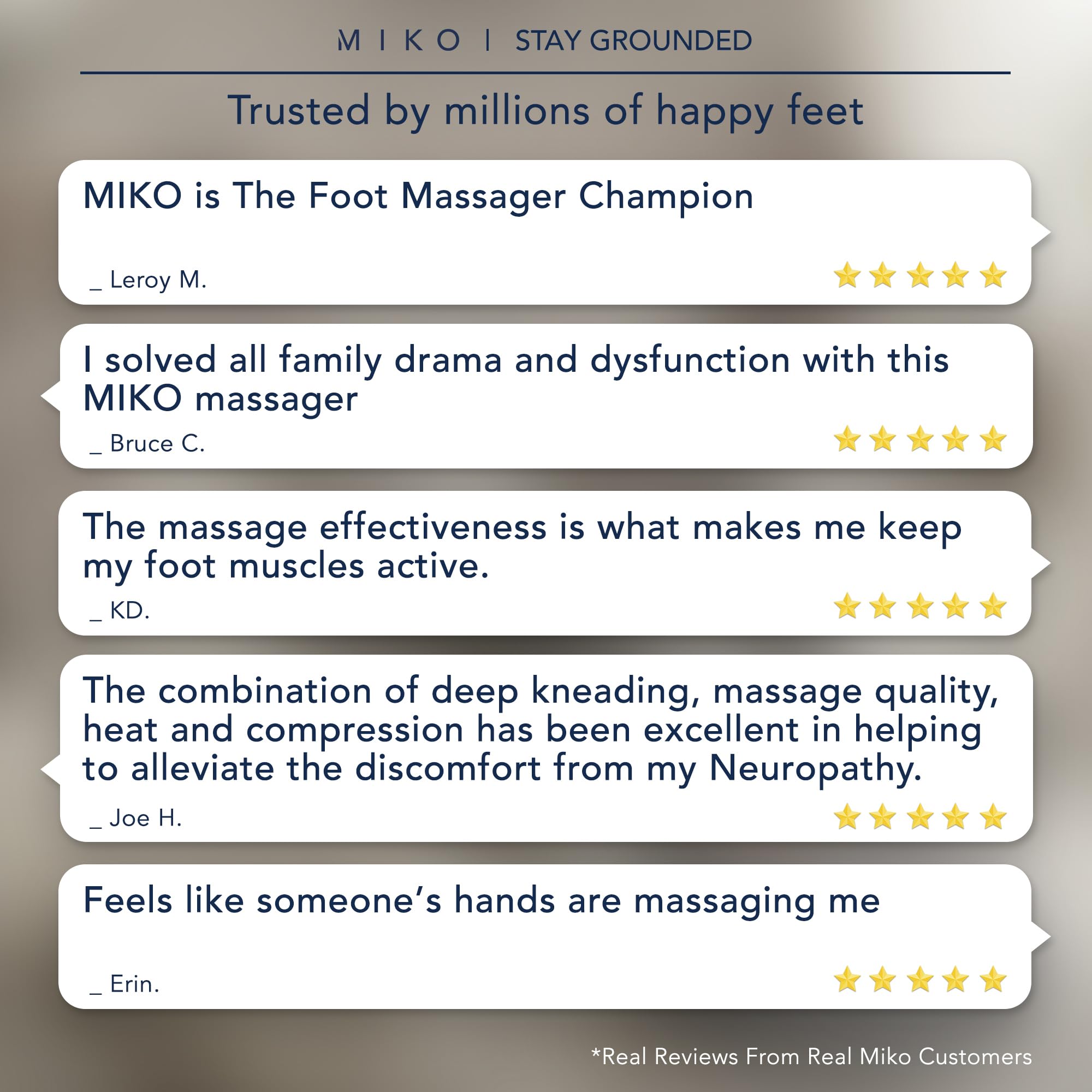 MIKO Foot Massager Machine with Deep-Kneading, Compression, Shiatsu, and Heat for Plantar Fasciitis, Neuropathy - Fits up to Men Size 12 Grey With Button Grey U1