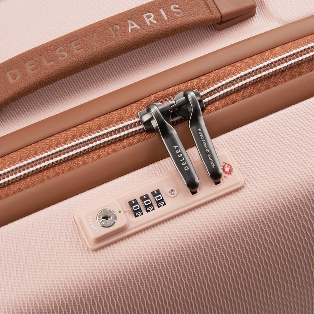 DELSEY Paris Chatelet Air 2.0 Hardside Luggage with Spinner Wheels ( Blush , Checked-26 Inch Trunk ) Blush Checked 26 Inch Trunk U1