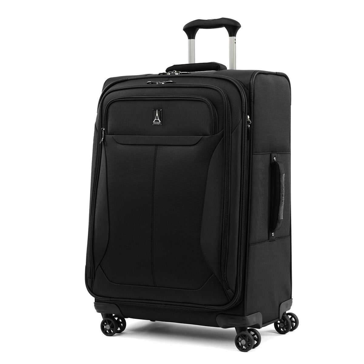 Travelpro Tourlite Softside Expandable Luggage with 4 Spinner Wheels, Lightweight Suitcase, Men and Women ( Black , Checked-Medium 25-Inch ) Black Checked Medium 25 Inch U7