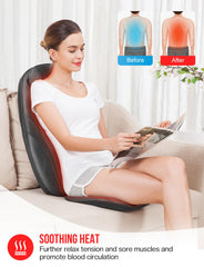 Snailax Back Massager with Soothing Heat, Gifts for Men, Women, Electric Deep Tissue Kneading Full Body Massage Chair for Back Pain, Home, Office Use, App Control Black 1 Count U1