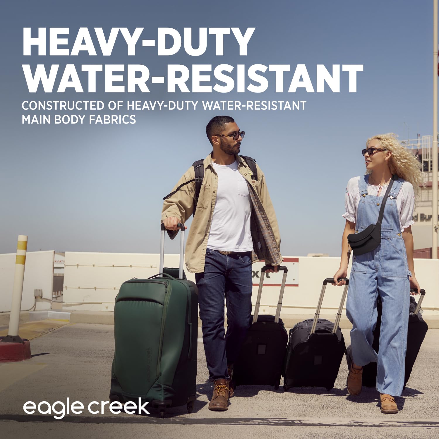 eagle creek Tarmac XE 95 L Rolling Suitcase with Wheels - 2-Wheel with Heavy-Duty Housing, Laptop Sleeve, Compression Wings, and Internal Organization, Arctic Seagreen - 95L U1
