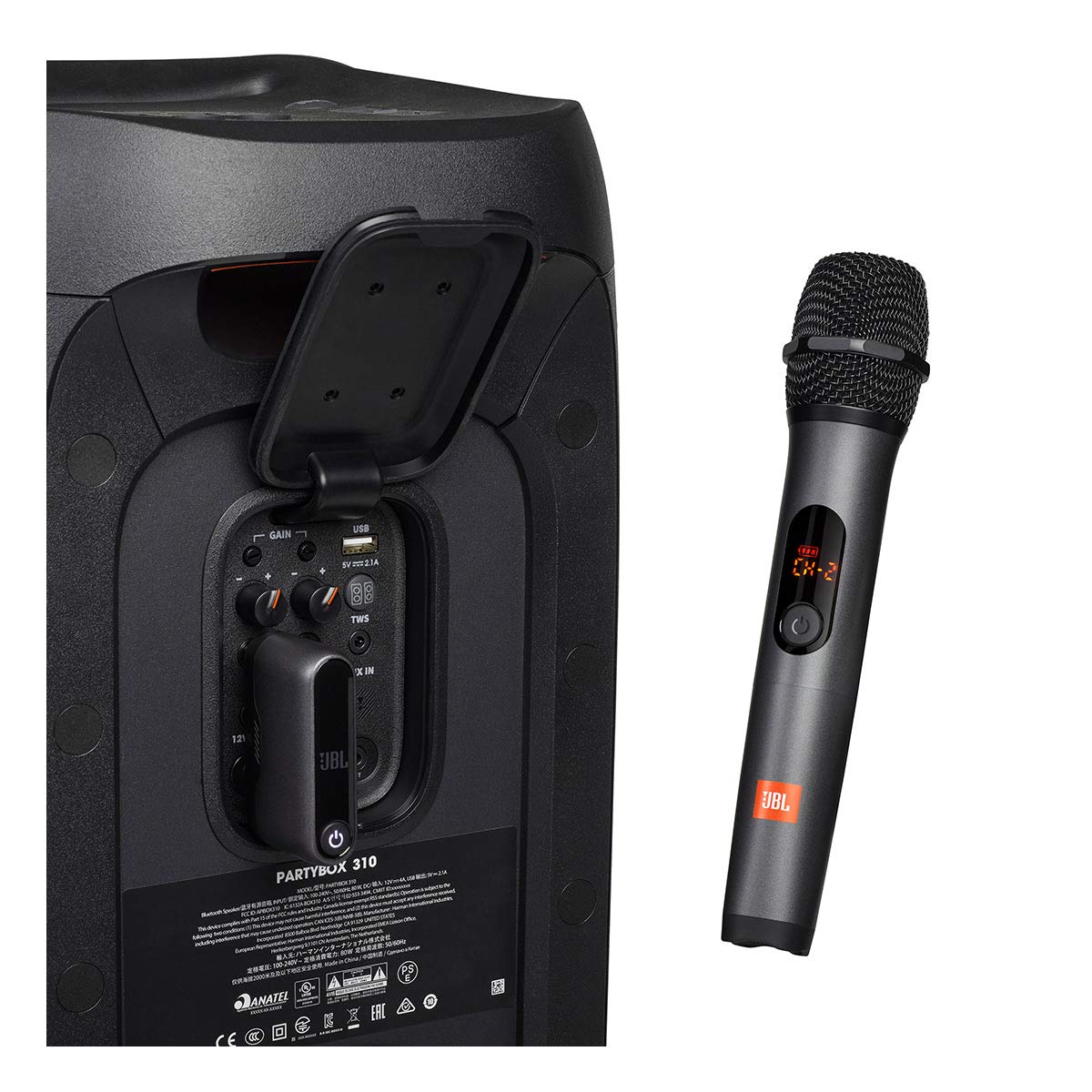 JBL Wireless Two Microphone System with Dual-Channel Receiver, Black Black  U1