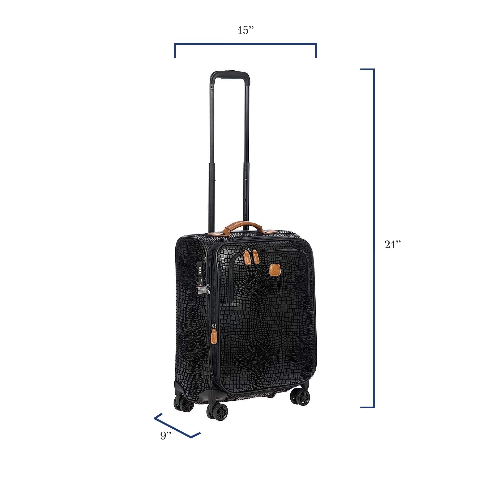 Bric's MY SAFARI 21" EXPANDABLE SPINNER - 001 BLACK BLACK/COGNAC 21 Inch Expandable U1