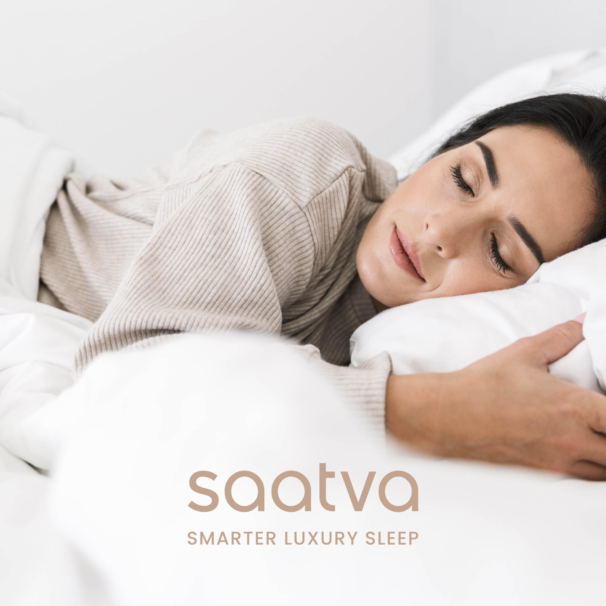 Saatva Graphite Memory Foam Mattress Topper - 3” Memory Foam Layer - Enhanced Comfort & Cooling - Queen White Queen U1
