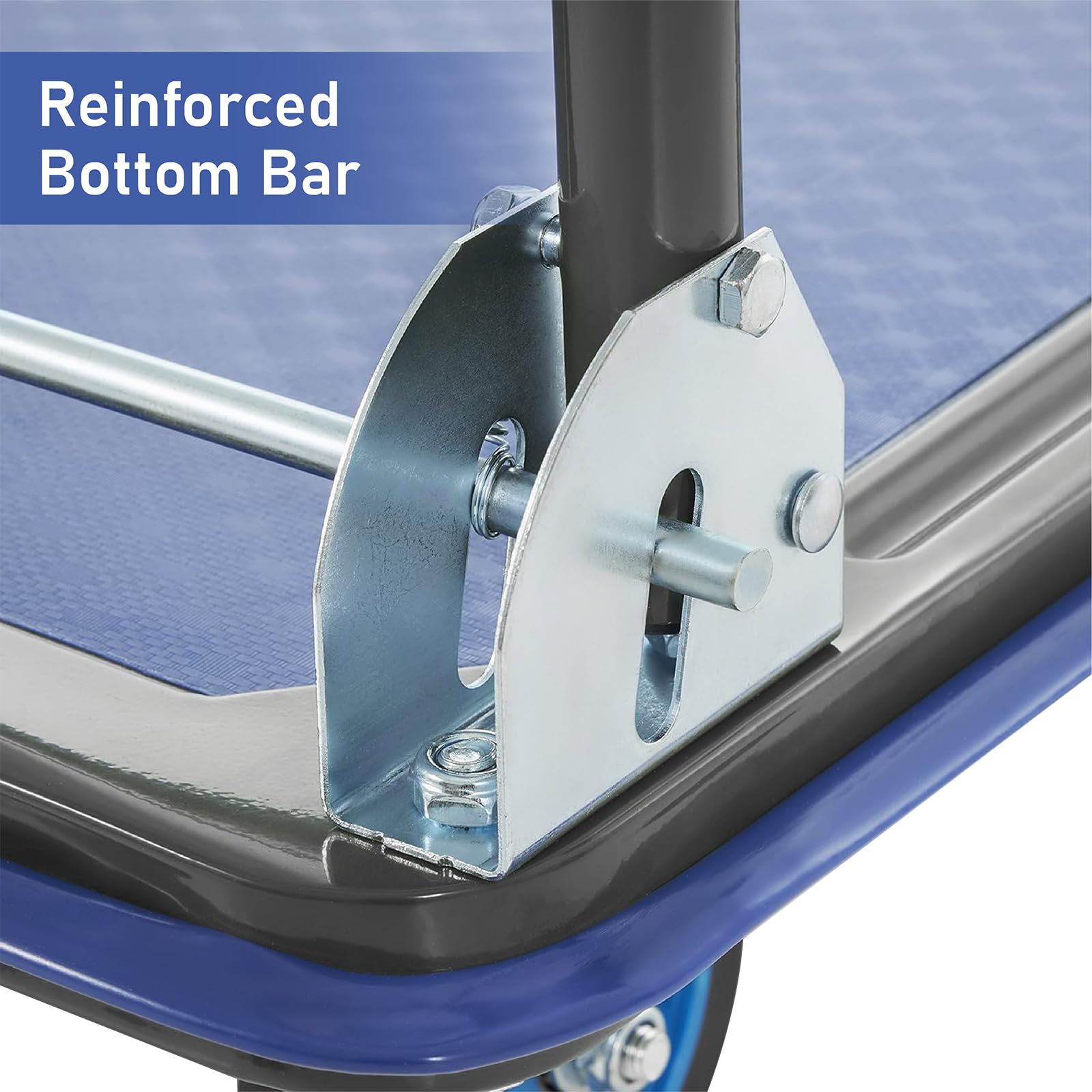 Olympia Tools Foldable Push Cart Dolly - 600 Lb. Capacity Heavy Duty Platform Truck with 360° Swivel Wheels - Blue Olive Green/Blue 600LB Capacity U1