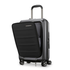 Samsonite Octiv Pro 3-Piece Hardside Lightweight (21/24/28) Front Pocket Carry-On Pro, Medium & Large-Checked Luggage Set, Expandable, Four Spinner Wheels, Adjustable Handle, TSA Lock – Black Stealth Black 3-Piece Set (Pro 21 with Front Pocket/  U1