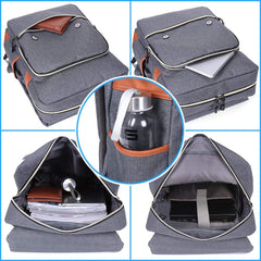 Modoker Vintage Laptop Backpack for Women Men,Travel Backpacks with USB Charging Port Fashion Backpack Fits 15.6Inch Notebook, Grey Grey 15.6 inch U1