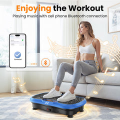 AXV Vibration Plate Fitness Platform Exercise Machine Vibrating Shaking Full Body Shaker Workout Vibrate Stand Shake Board Sport for Weight Loss Fat Burner for Gym Home Office BLUE  U1
