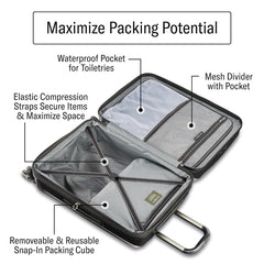 Samsonite Octiv Lightweight Hardshell 3-Piece Luggage Set (20/24/28) - Durable & Impact Resistant, 360° Aero Trac Spinner Wheels, Adjustable Telescopic Handle, Expandable, TSA Approved Lock - Silver Aluminum Silver 3-Piece Set (20/24/28) U1