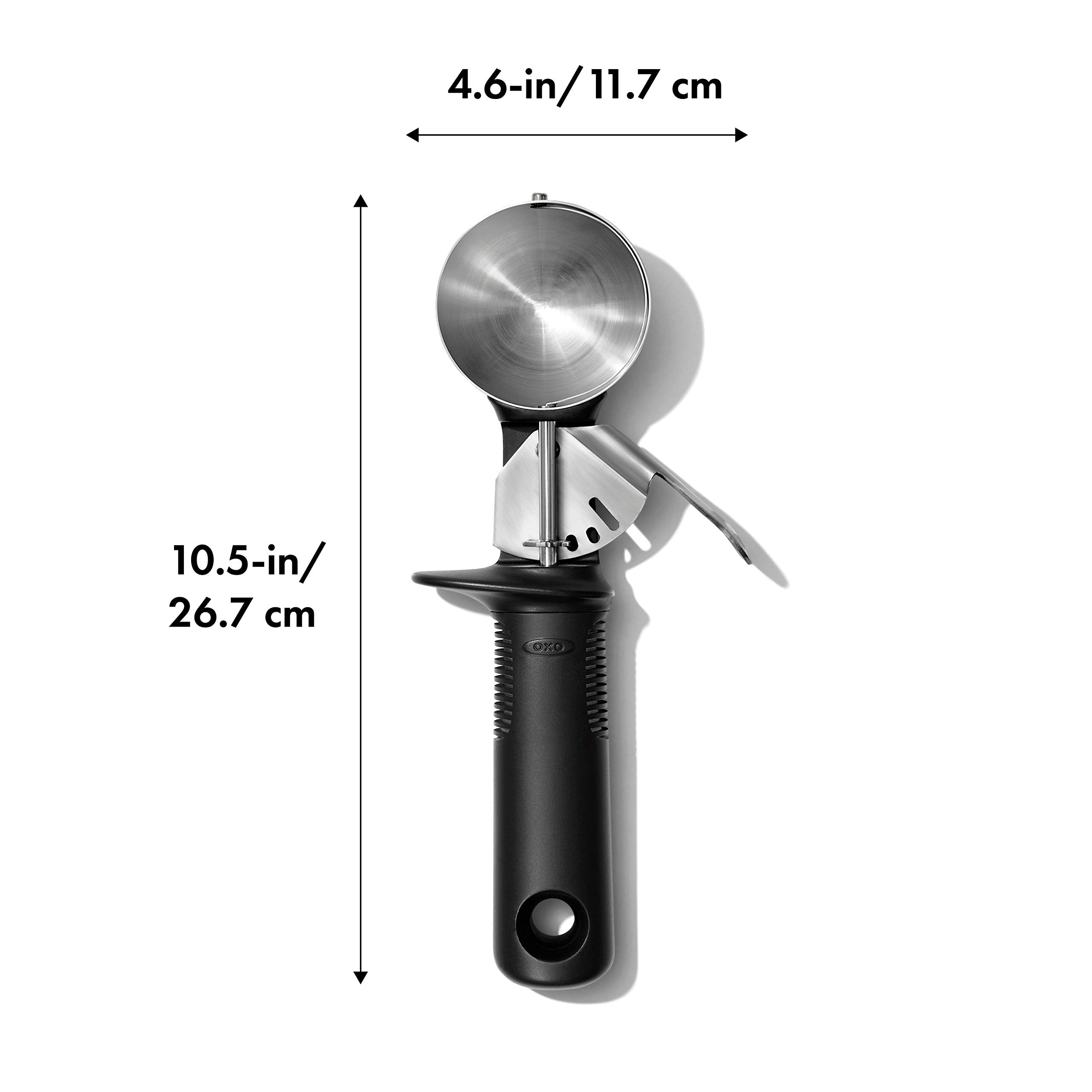 OXO Good Grips Classic Ice Cream Scoop,Black Black Measures 4.25" L x 1.35" W x 10.5" H U1