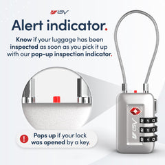TSA Approved Luggage Travel Lock, Set-Your-Own Combination Lock for School Gym Locker, Luggage Suitcase Baggage Locks, Filing Cabinets, Toolbox, Case (Silver, 2 Pack) U2