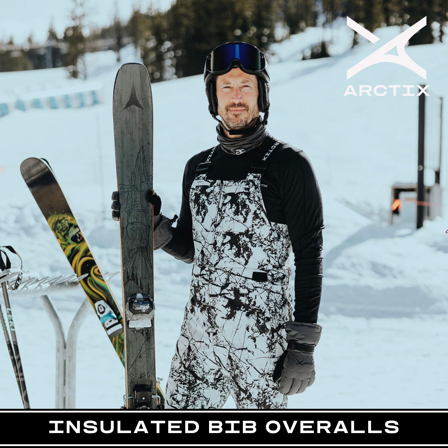 Arctix Men's Essential Insulated Bib Overalls, Bamboo Yellow, Large/32" Inseam Yellow Large/32" Inseam U1