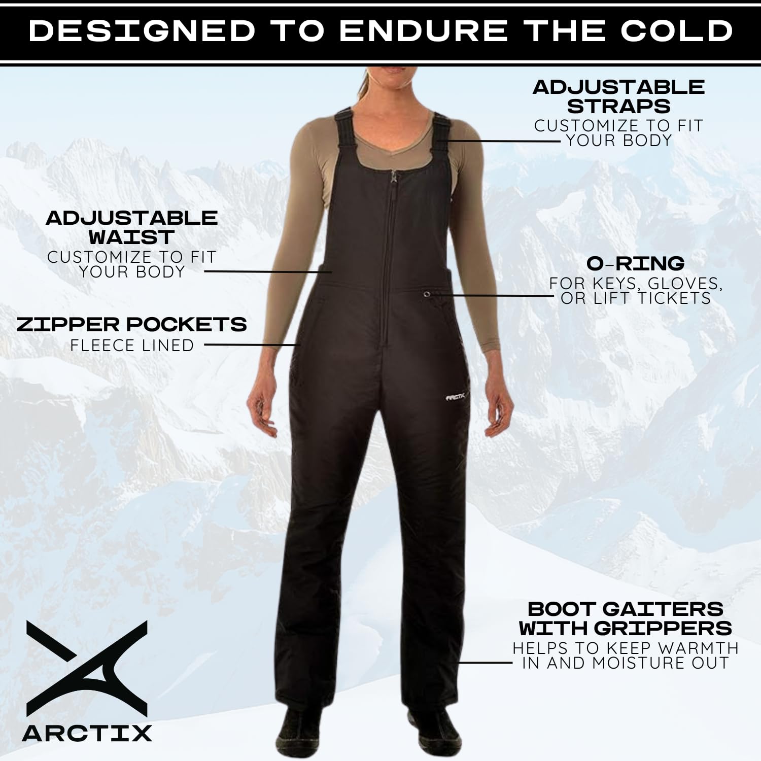 Arctix Women's Essential Insulated Bib Overalls, Black, 3X Black 3X/31" Inseam U2