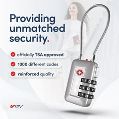 TSA Approved Luggage Travel Lock, Set-Your-Own Combination Lock for School Gym Locker, Luggage Suitcase Baggage Locks, Filing Cabinets, Toolbox, Case (Silver, 2 Pack) U2