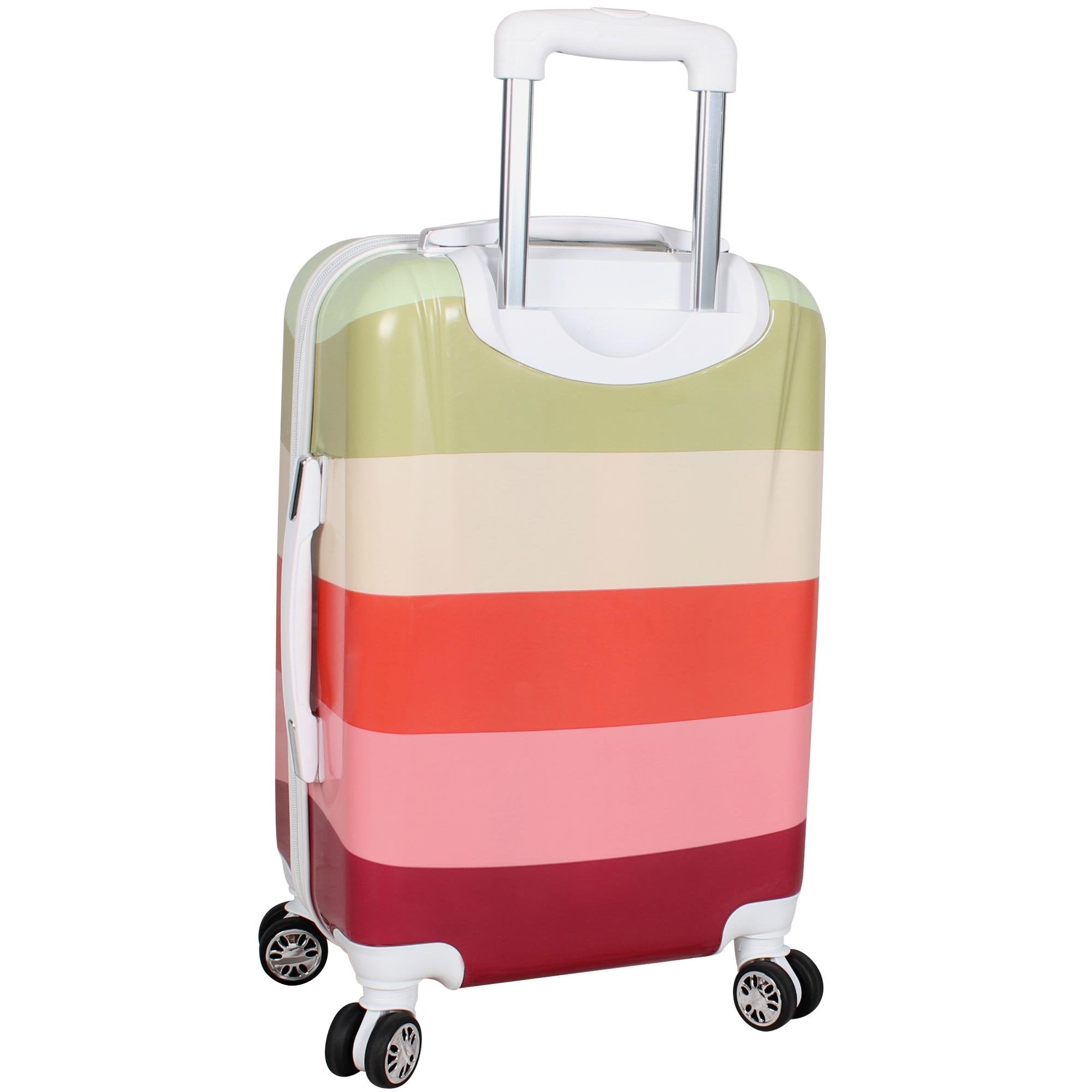 Nicole Miller New York Rainbow Luggage Collection - 20 Inch (ABS+PC) Hardside Carry On Suitcase - Durable Lightweight Bag with 8-Rolling Spinner Wheels (Rainbow Lavender)… U1