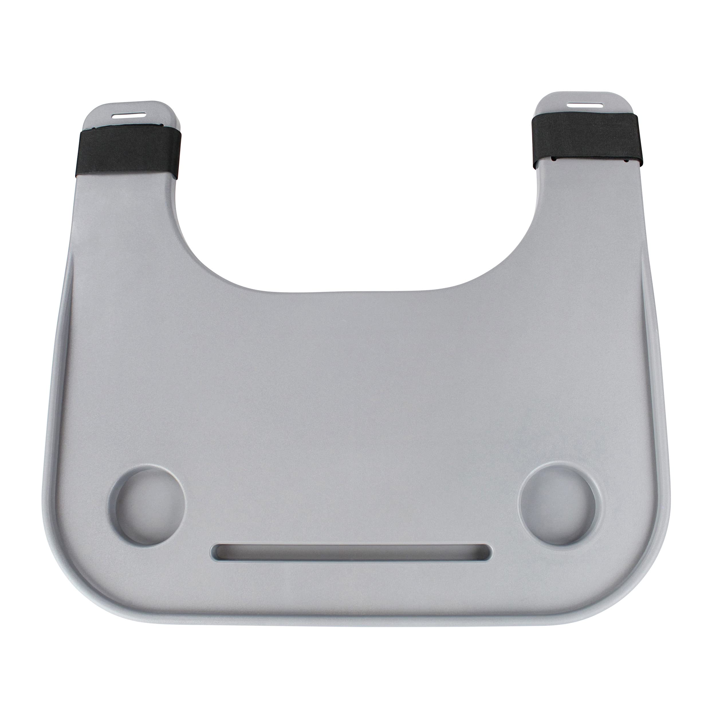 Mondo Medical Gray Strap On Wheelchair Tray Table Attachment for 18 to 20in Wide Wheelchair - Removable Electric Wheelchair Accessories for Adults with Cup Holder and Phone Groove U2