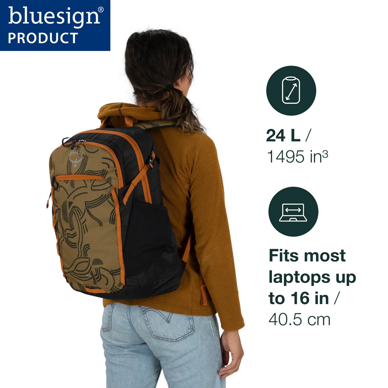 Osprey Axis Laptop Backpack, Find the Way Print/Black – Sleek, Urban-Ready Everyday Pack with Laptop Sleeve, Dual Water Bottle Pockets, & Compression Straps – Ideal for College, Commutes, & Travel Find the Way Print/Black O/S U1