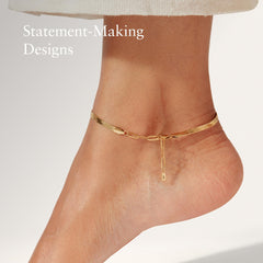 JENNY BIRD Zeina Anklet (High Polish Gold) U1