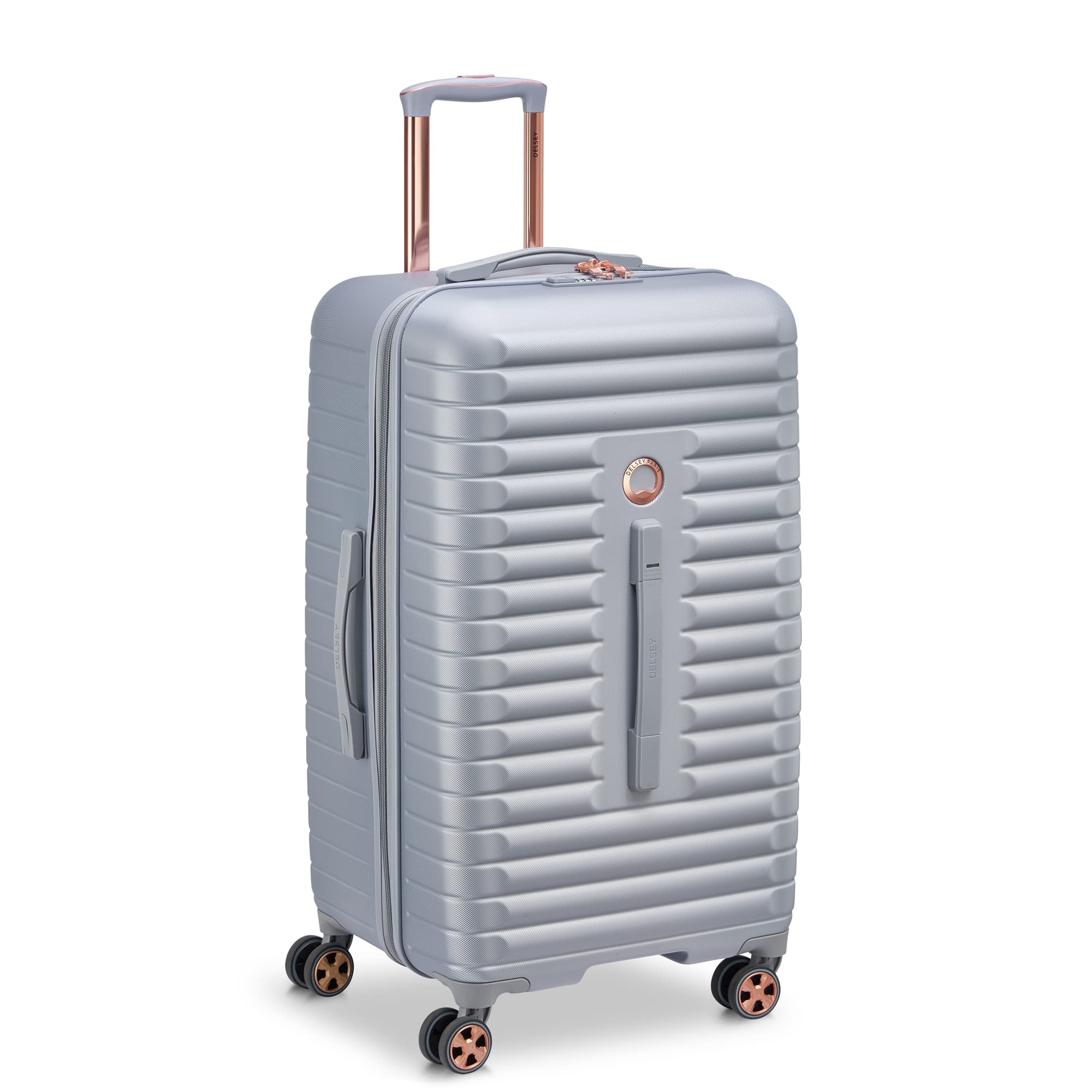 DELSEY PARIS Cruise 3.0 Hardside Expandable Luggage with Spinner Wheels, Platinum, Checked 26 Inch Trunk U1