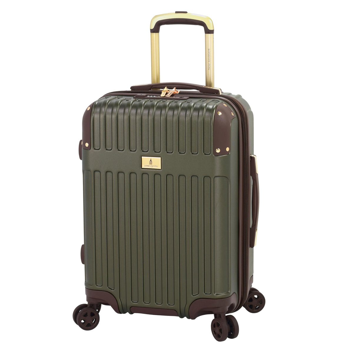 London Fog Brentwood III 20" Expandable Spinner Carry-on, Olive Olive  U1