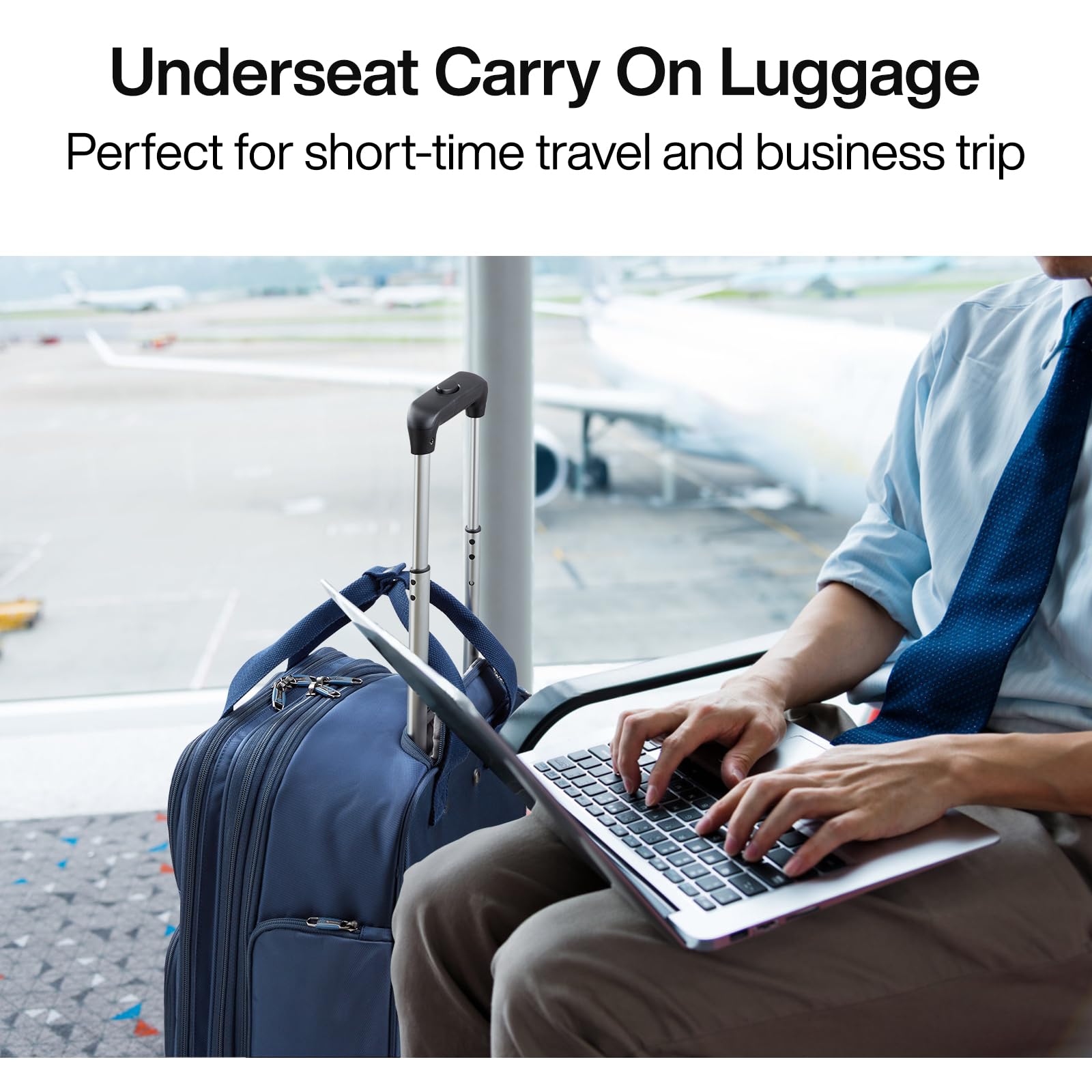 Hanke Softside Expandable Underseat Carry On Bags for Airplanes,Travel Luggage Rolling Bag Personal Item Bag Small Suitcase,Blue,16-Inch Blue Expandable 16-Inch Underseat U1