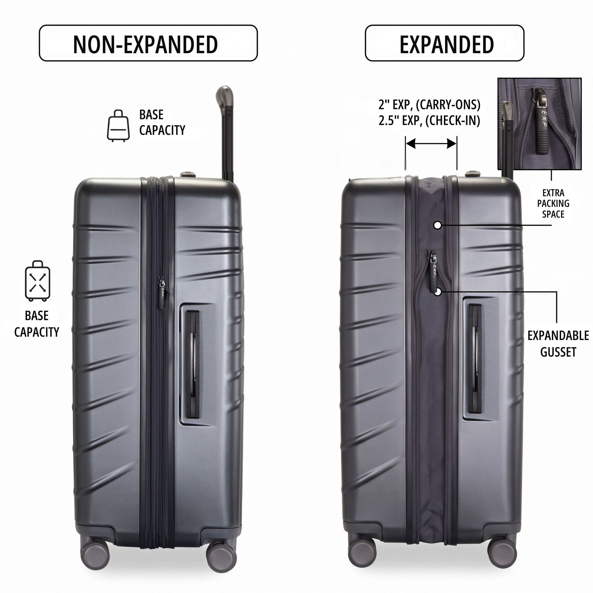 Ricardo Beverly Hills Santa Rosa Hardside Luggage Collection  Expandable Polycarbonate Spinner Suitcase with TSA Lock, Lightweight Travel Bag, Large Check-In 28 Inch ( Graphite , Check-In Large 28-Inch ) Graphite Check In Large 28 Inch U1