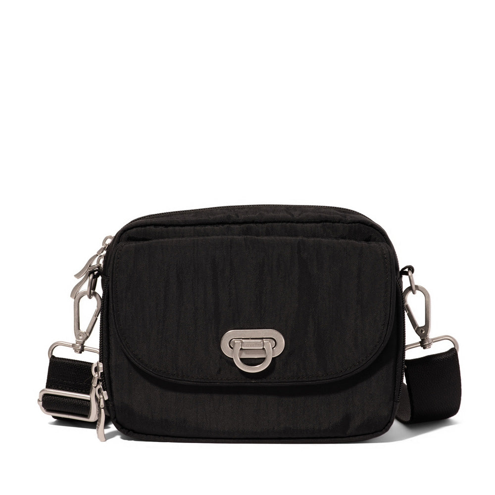 Baggallini Coastal Flip Lock Camera Bag Crossbody ( Black , One Size ) Black One Size U1