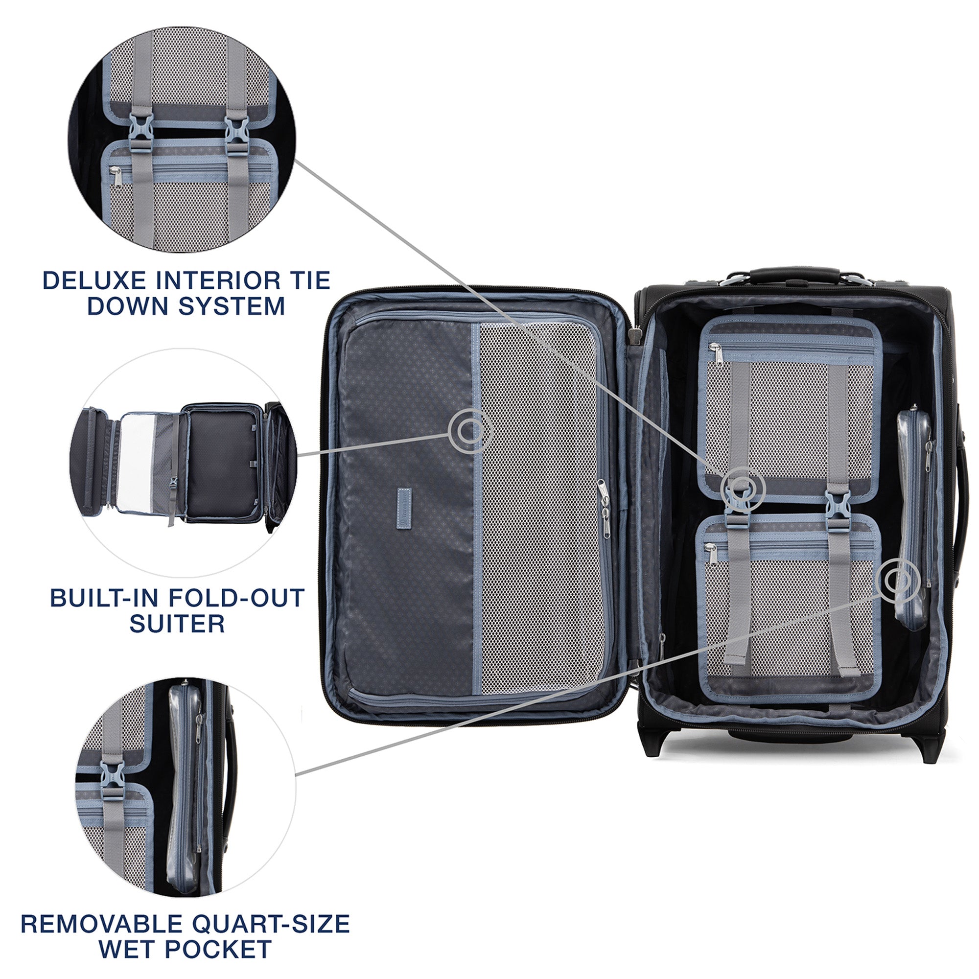 Travelpro Platinum Elite Softside Expandable Luggage, 2 Wheel Upright Suitcase, USB Port, Men and Women ( Shadow Black , Carry On 22 Inch ) Shadow Black Carry On 22 Inch U2