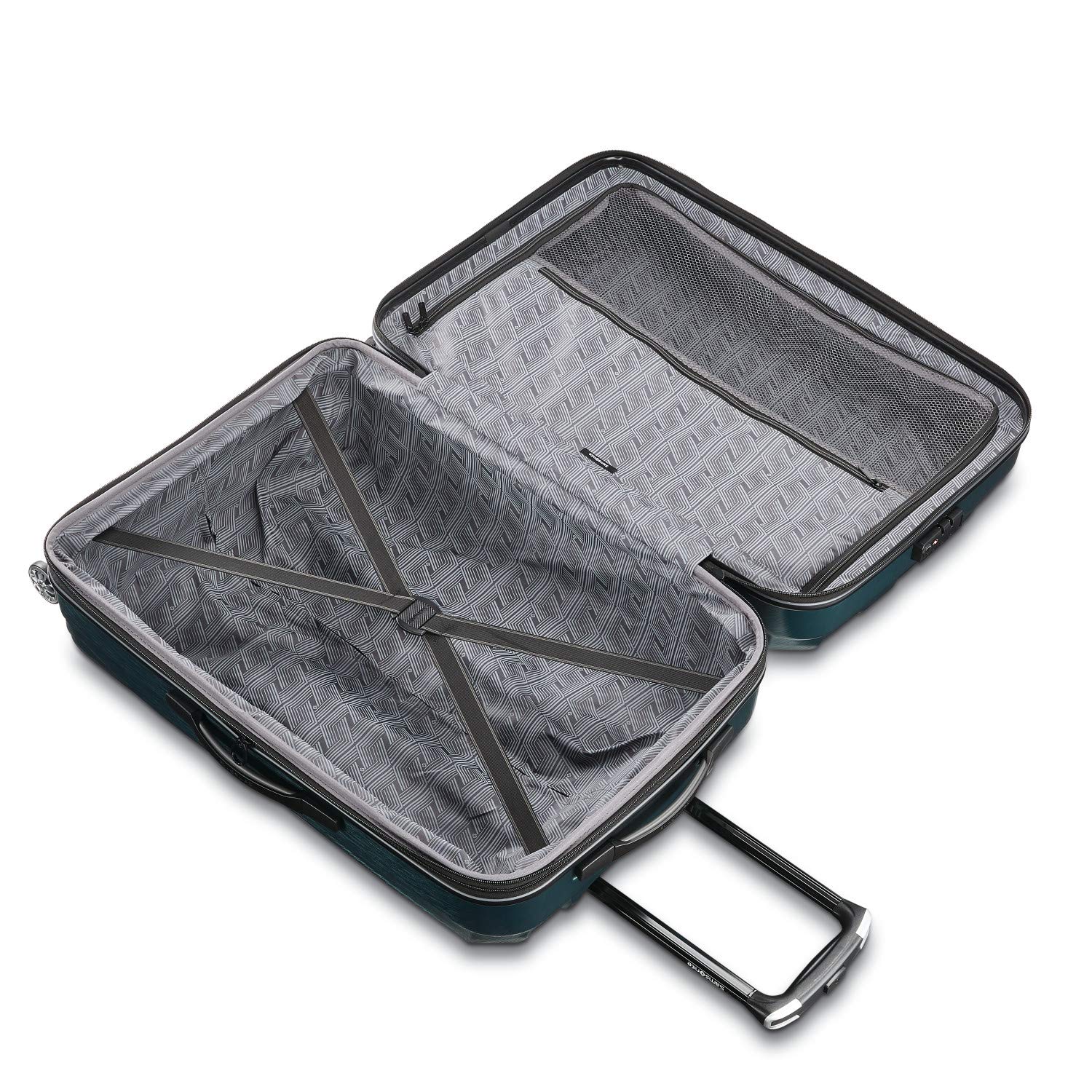 Samsonite Centric 2 Expandable Hardside Luggage Set with Dual Spinner Wheels ( Emerald Green , Checked-Medium 24-Inch ) Emerald Green Checked Medium 24 Inch U1