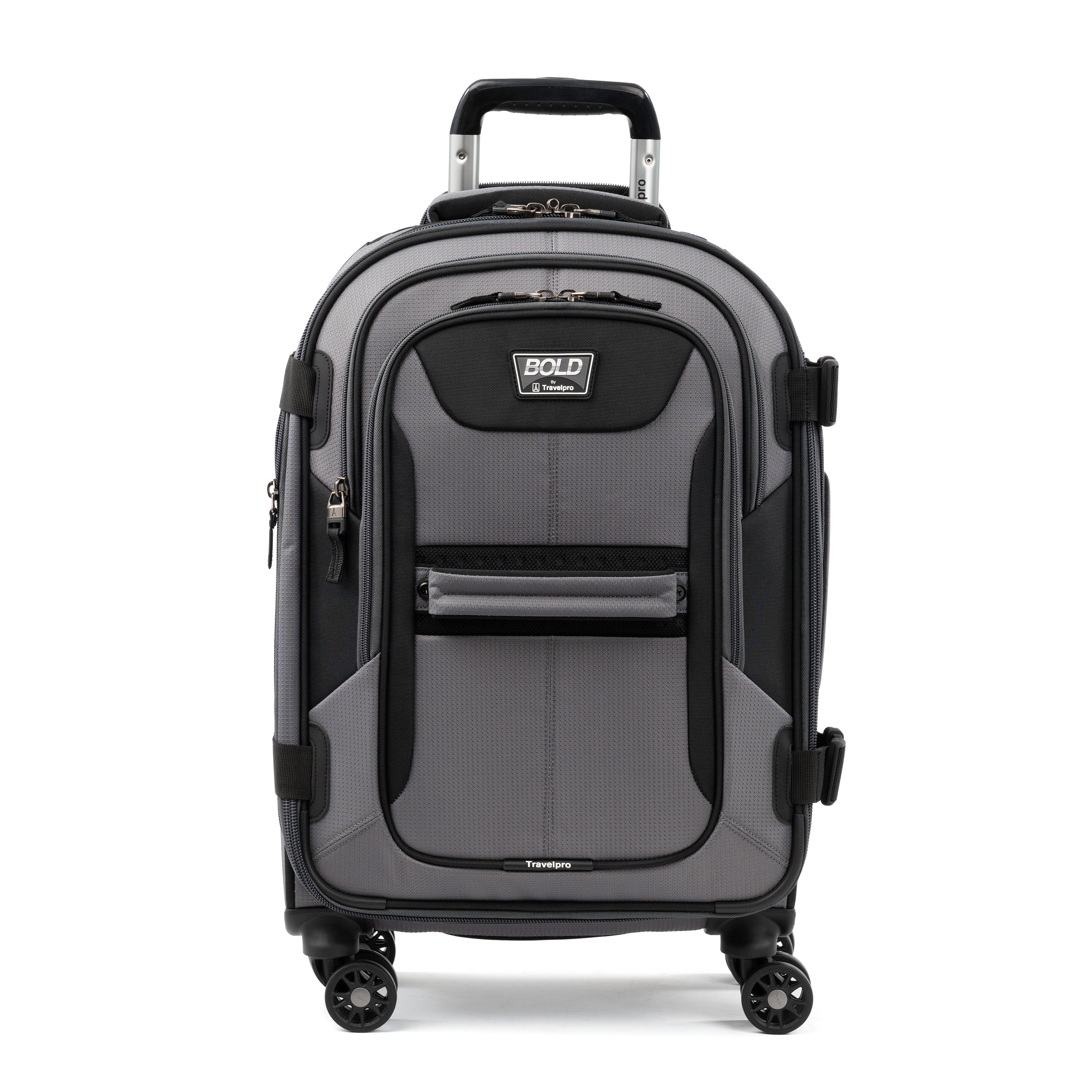Travelpro Bold-Softside Expandable Luggage with Spinner Wheels ( Grey/Black , Carry-On 21-Inch ) Grey/Black Carry On 21 Inch U4