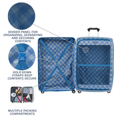 Travelpro Maxlite 5 Hardside Spinner Wheel Luggage Azure Blue Checked Large 29 Inch U1