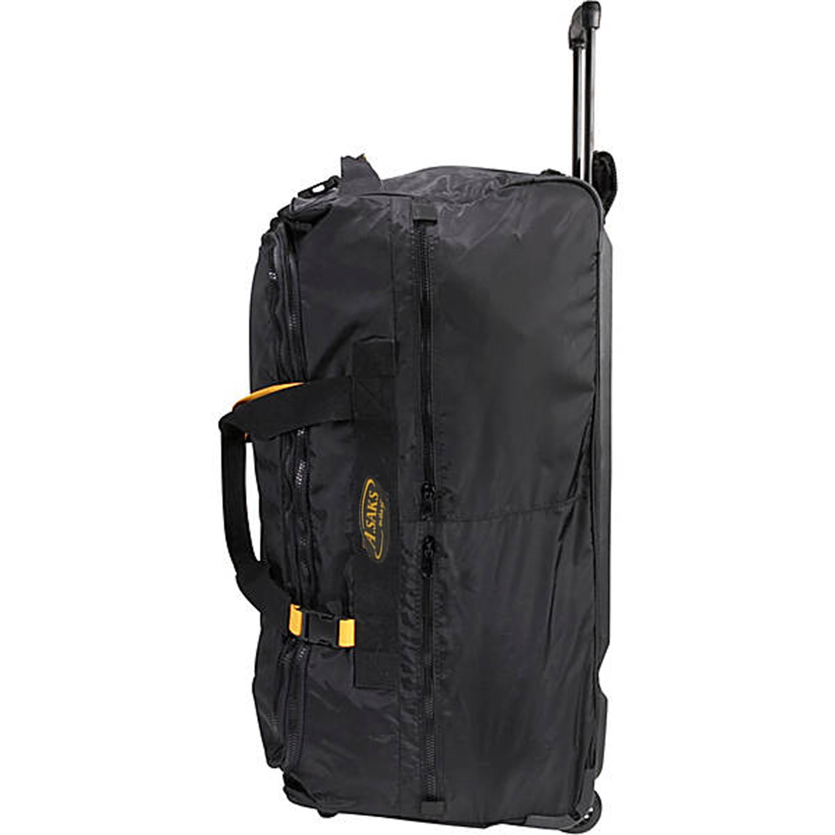 A.SAKS Luggage Lightweight Rolling Trolley Duffel with Wheels ( Black , One Size ) Black One Size U20