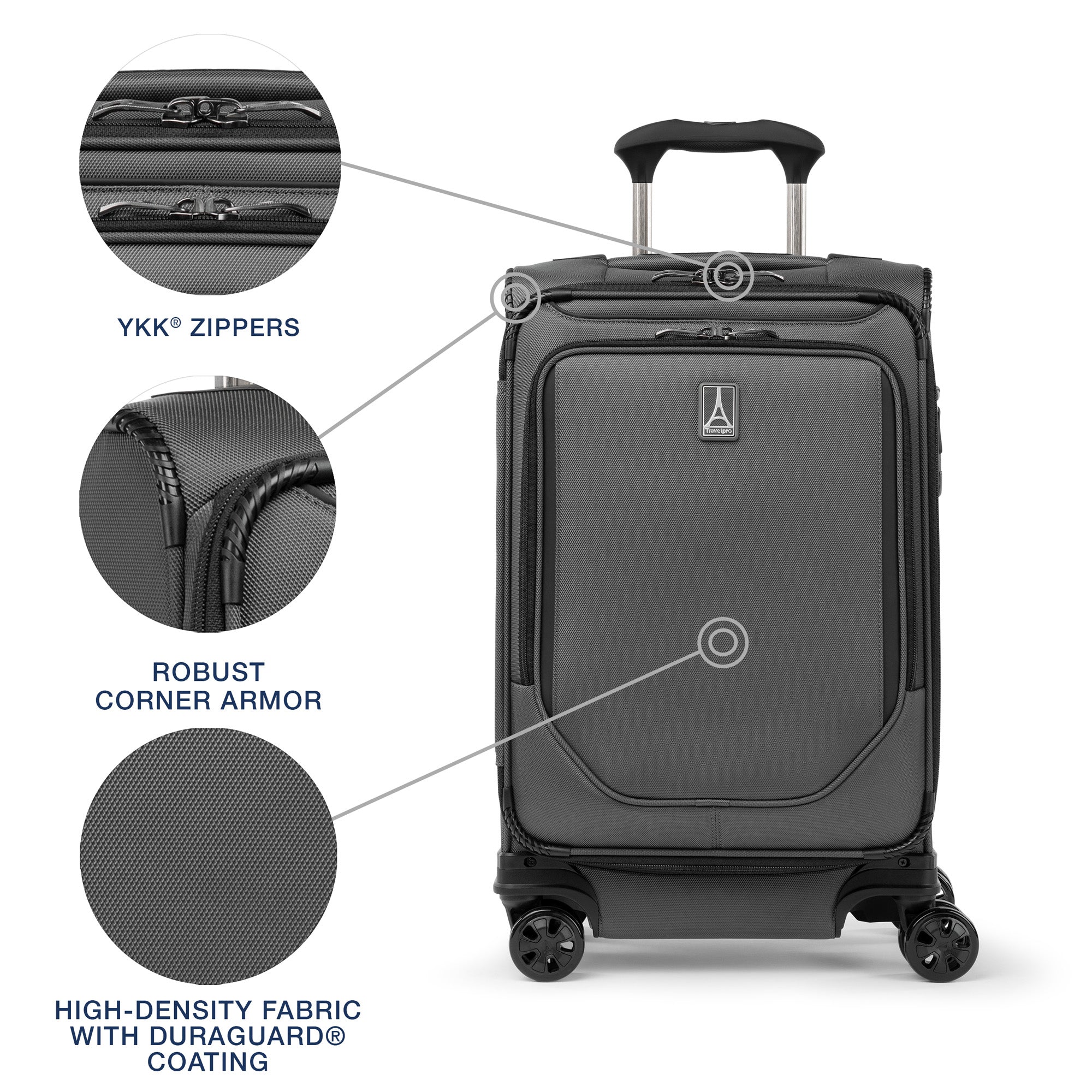 Travelpro Crew Classic Lightweight Softside Expandable Luggage, 2 Wheel Upright Rollaboard Suitcase, Men and Women ( Titanium Grey , Carry On 21-Inch ) Titanium Grey Carry On 21 Inch U11