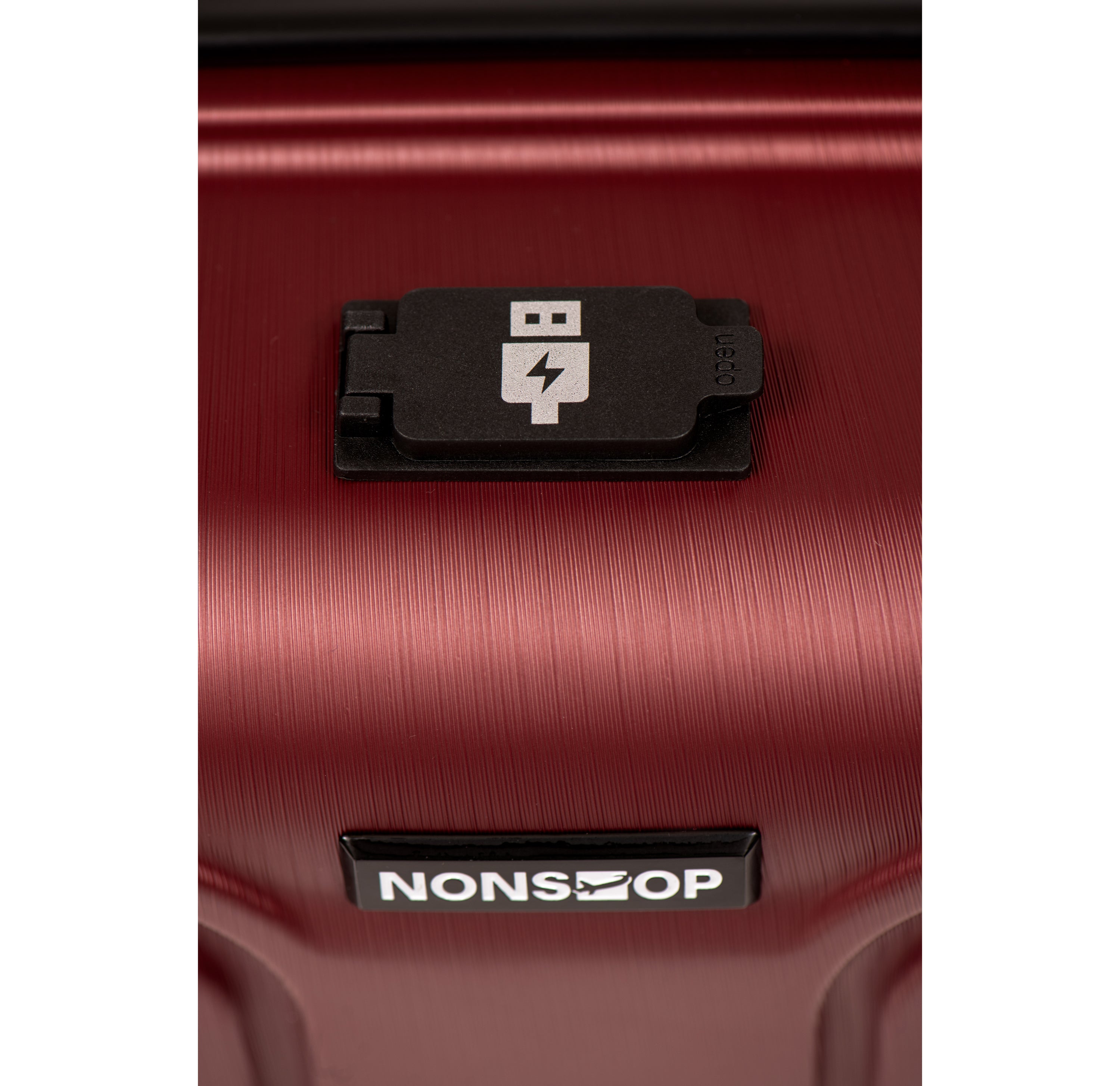 NONSTOP NEW YORK Luggage Expandable Spinner Wheels hard side shell Travel Suitcase Lightweight, TSA Lock, Double USB Port  ( Burgundy , 3-Piece Set (20/24/28) ) Burgundy 24 inch U9