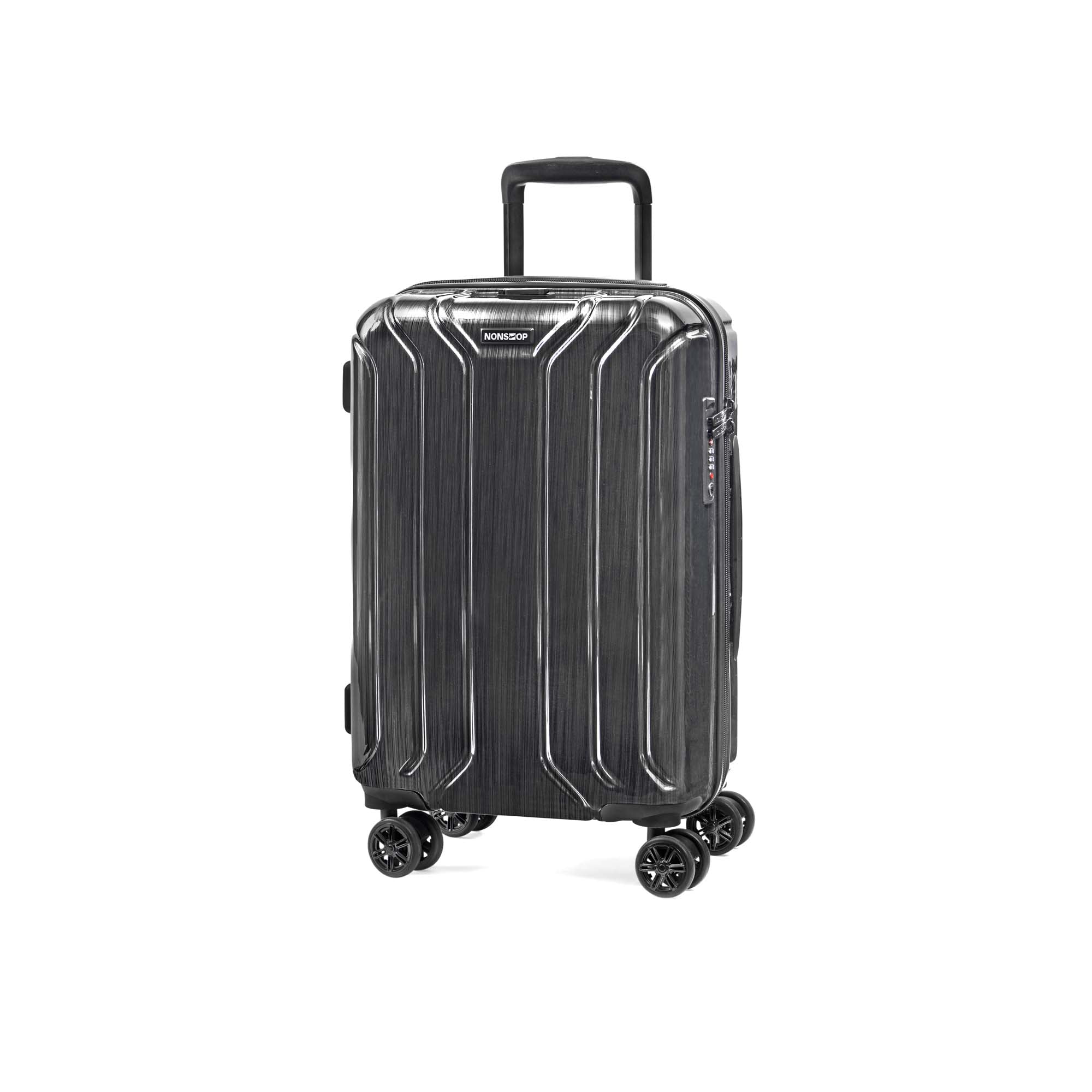 NONSTOP New York Elite Luggage Expandable Lightweight Spinner Wheels hard side shell Travel Suitcase Set, TSA Lock, Double USB Port, 3 packing cubes ( Charcoal , 3-piece Set (20/24/28) ) Charcoal 3 Piece Set 20 24 28 U2