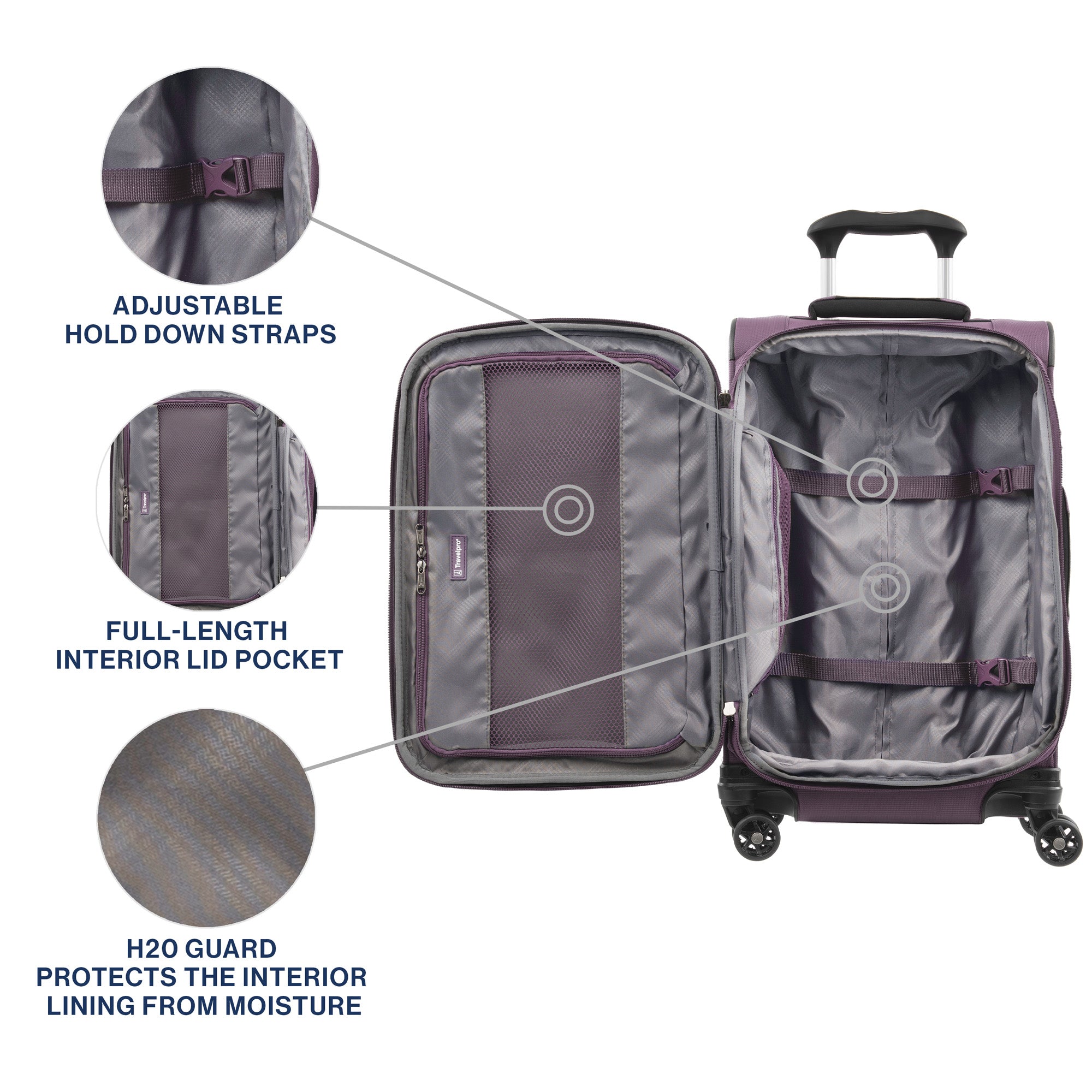 Travelpro Tourlite Softside 21" Expandable Luggage with 4 Spinner Wheels, Lightweight Suitcase, Carry-On ( Deep Purple , Carry-On 21-Inch ) Deep Purple Carry On 21 Inch U25
