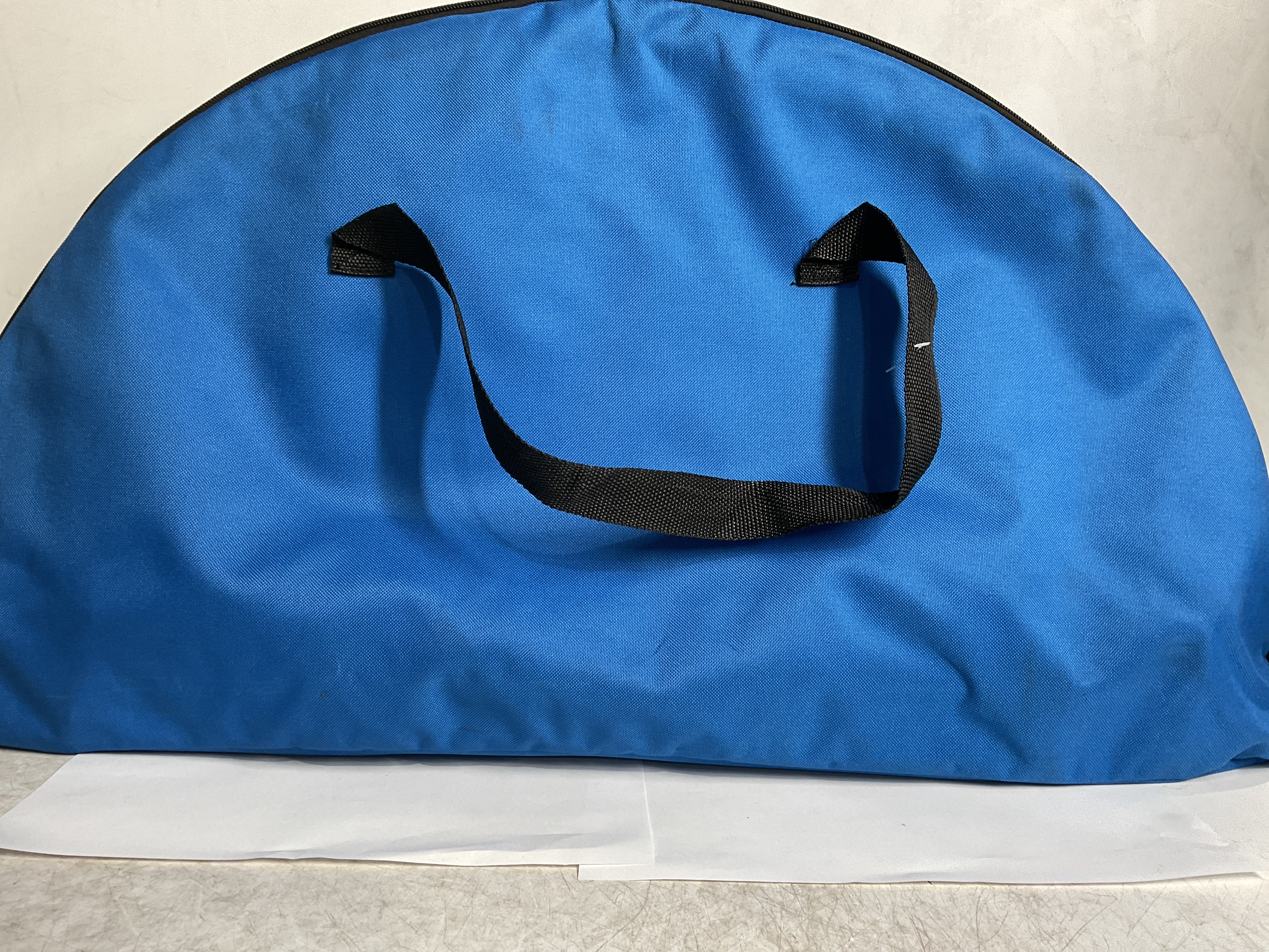 Wakeman Camp Table - Round 2-Tier Folding Table with 4 Cupholders and Carrying Bag - for Camping, Beach, Picnic, Sporting Events, and More Outdoors,Blue Blue 20" x 20" x 25.25" U1