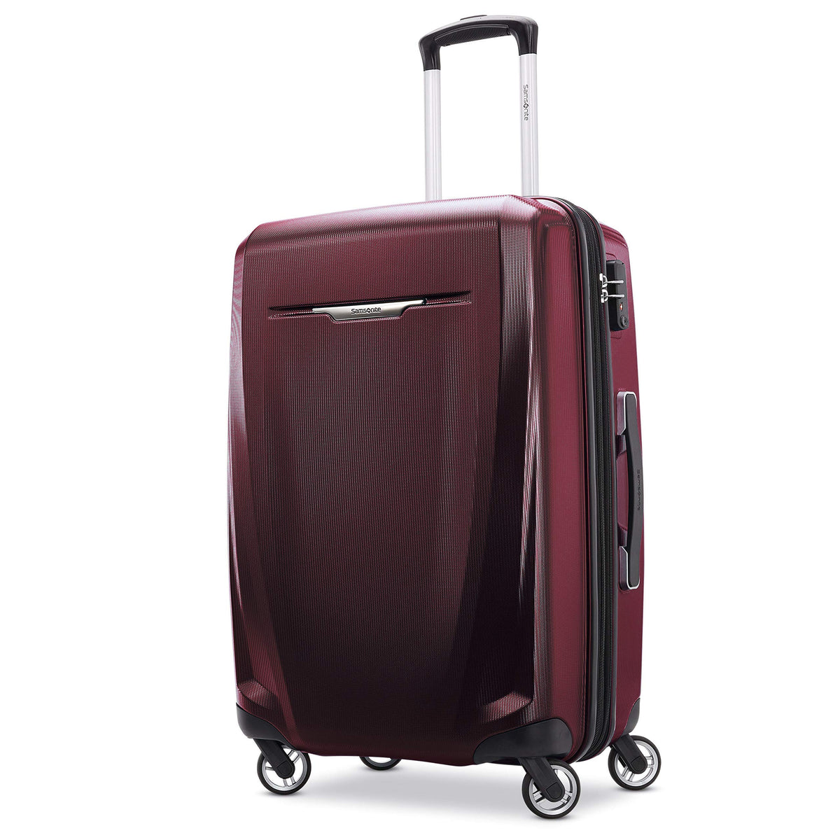 Samsonite Winfield 3 DLX Spinner ( Burgundy , Checked-Medium 25-Inch ) Burgundy Checked Medium 25 Inch U6
