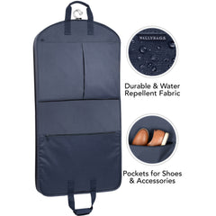 WallyBags 45 Deluxe Extra Capacity Travel Garment Bag with two accessory ( Navy , 45-inch ) Navy 45 Inch U1