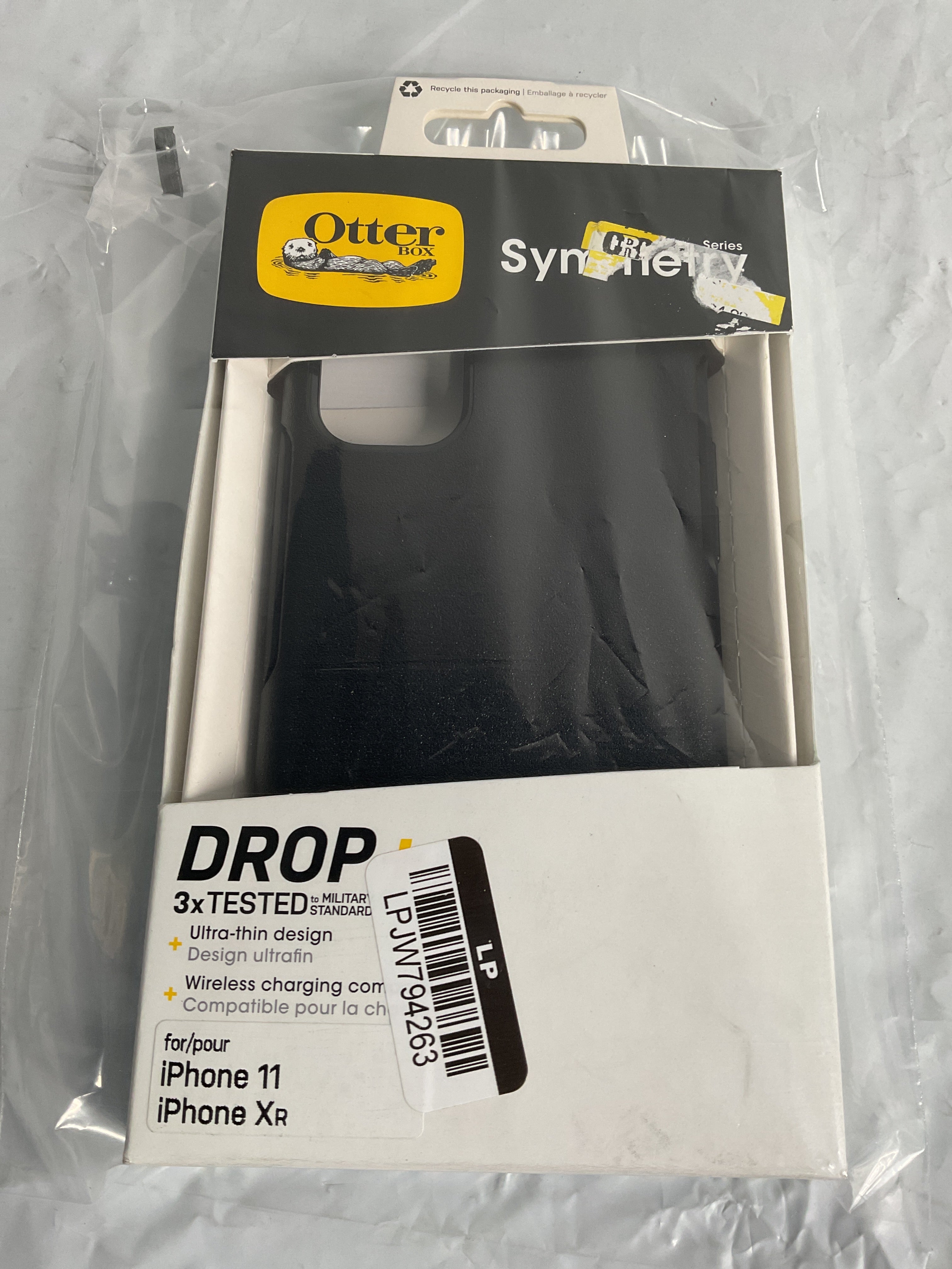 OtterBox iPhone XR Symmetry Series Case - Black, Ultra-Sleek, Wireless Charging Compatible, Raised Edges Protect Camera & Screen BLACK  U1