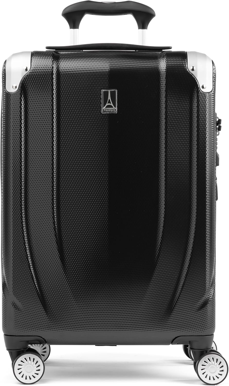 Travelpro Pathways 3 Hardside Expandable Luggage, 8 Spinner Wheels, Lightweight Hard Shell Suitcase ( Black Knight , Carry On 21 Inch ) Black Knight Carry On 21 Inch U15