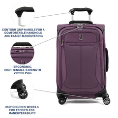 Travelpro Tourlite Softside 21" Expandable Luggage with 4 Spinner Wheels, Lightweight Suitcase, Carry-On ( Deep Purple , Carry-On 21-Inch ) Deep Purple Carry On 21 Inch U25