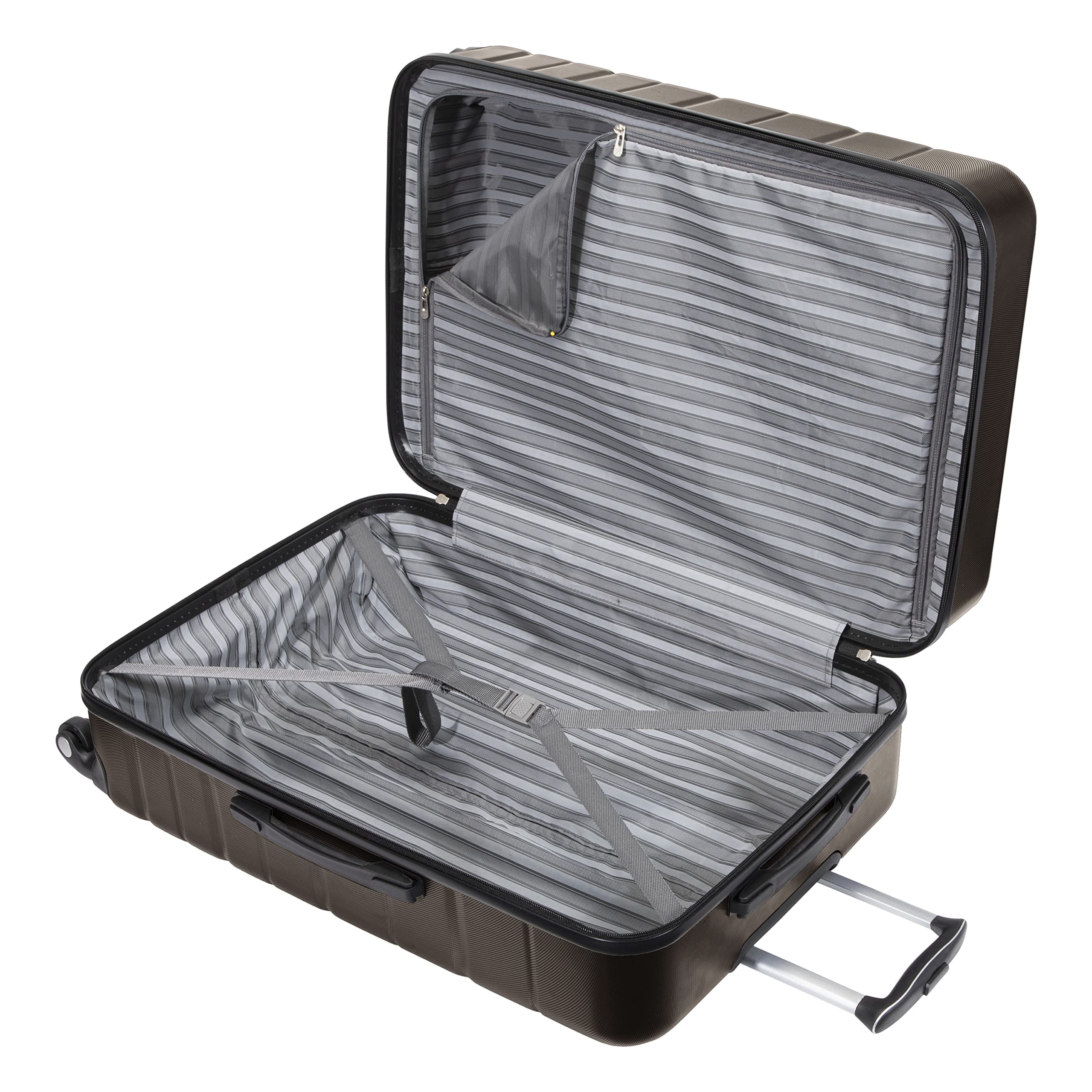 Skyway Epic 2.0 Hardside Lightweight and Durable ABS Shell Luggage, Spacious with Dual Spinning Wheels, Comfort Grip and Expandable, Men and Women ( Midnight , Checked-Large 28-inch ) Midnight Checked Large 28 Inch U1