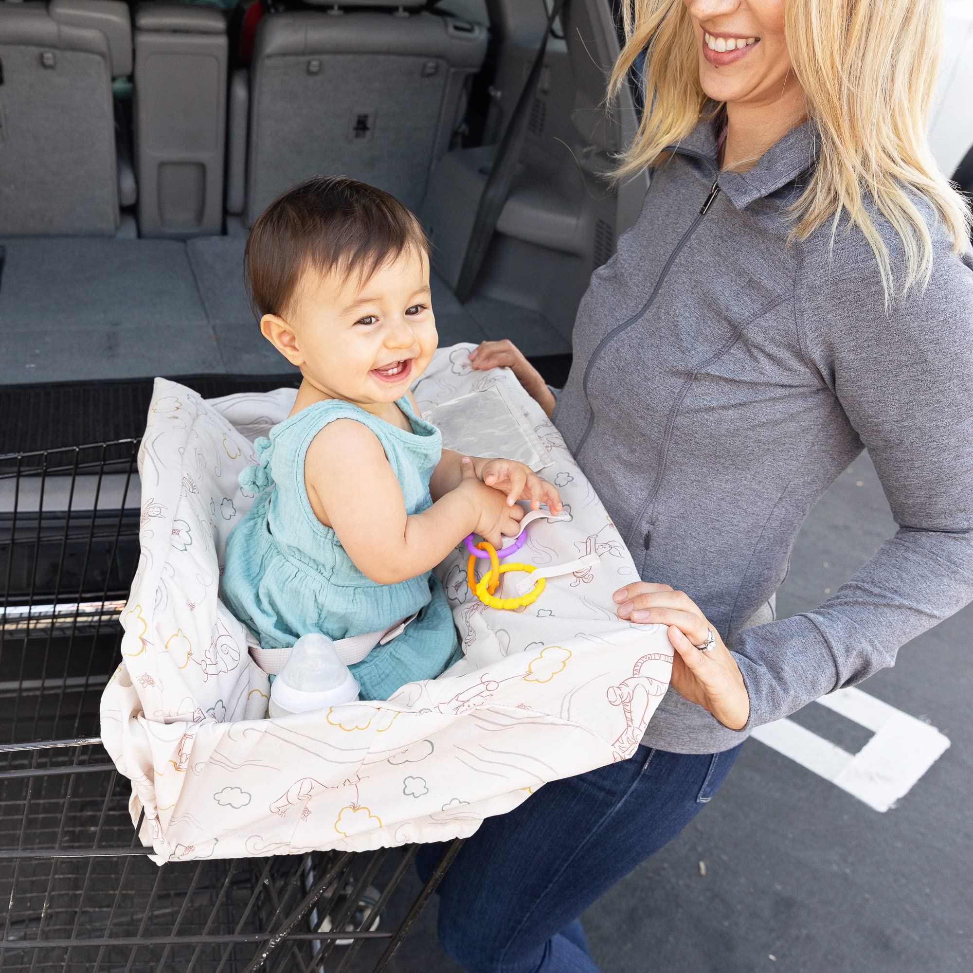 J.L. Childress Disney Baby by Shopping Cart & High Chair Cover for Baby to Toddler ( Winnie the Pooh , One Size ) Winnie the Pooh One Size U1