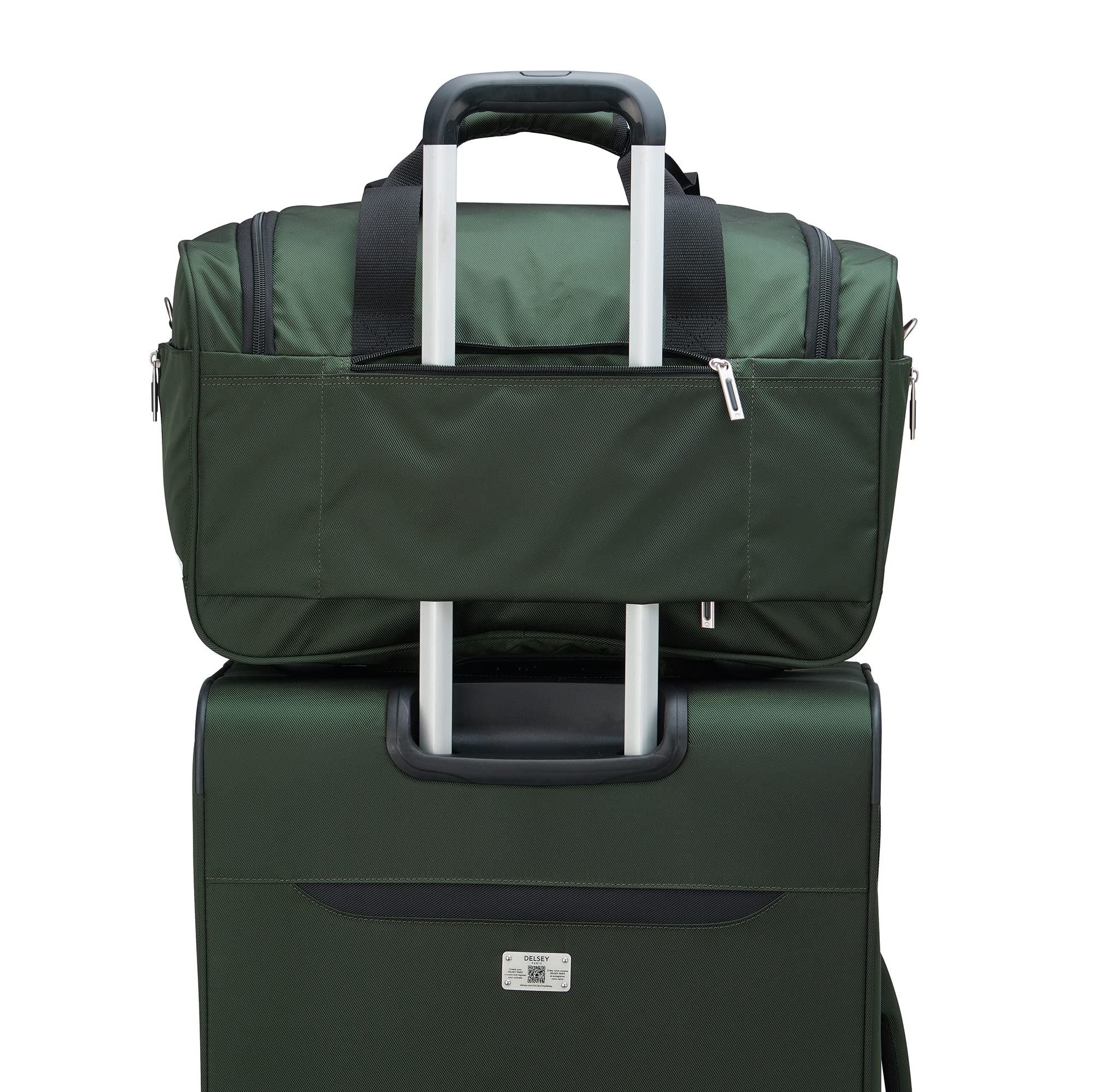 DELSEY Paris Sky Max 2.0 Duffle Carry-on Bag ( Green , 4 Piece Set w/Underseater ) Green 4 Piece Set W Underseater U2